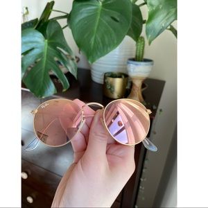 Ray Ban retro round with Flash lenses